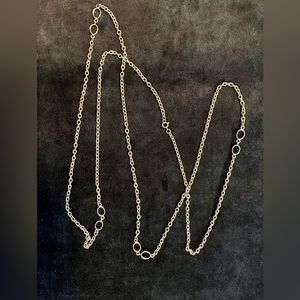 Vintage Silver Tone Long Chain Layering Necklace